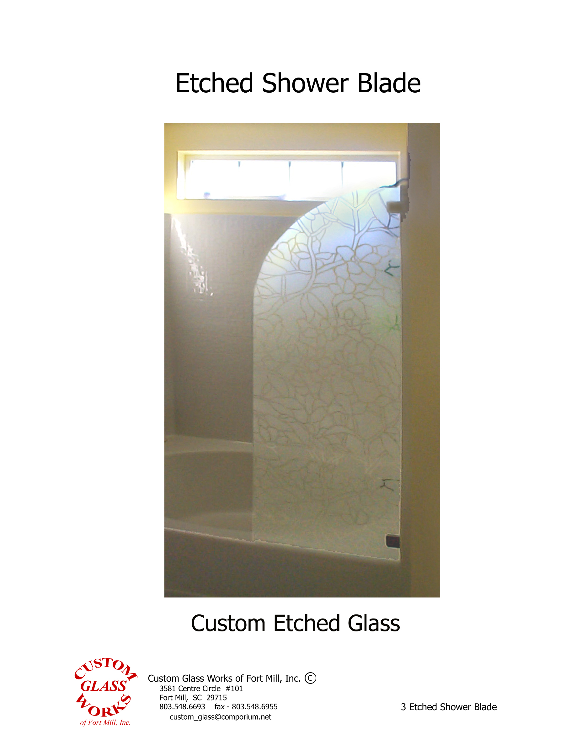 3 Etched Shower Blade